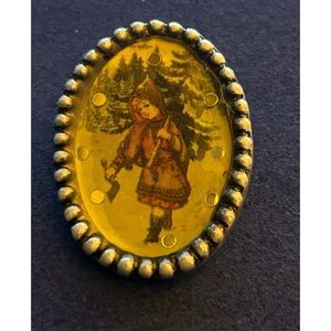 Rare Victorian Hand Painted Brooch